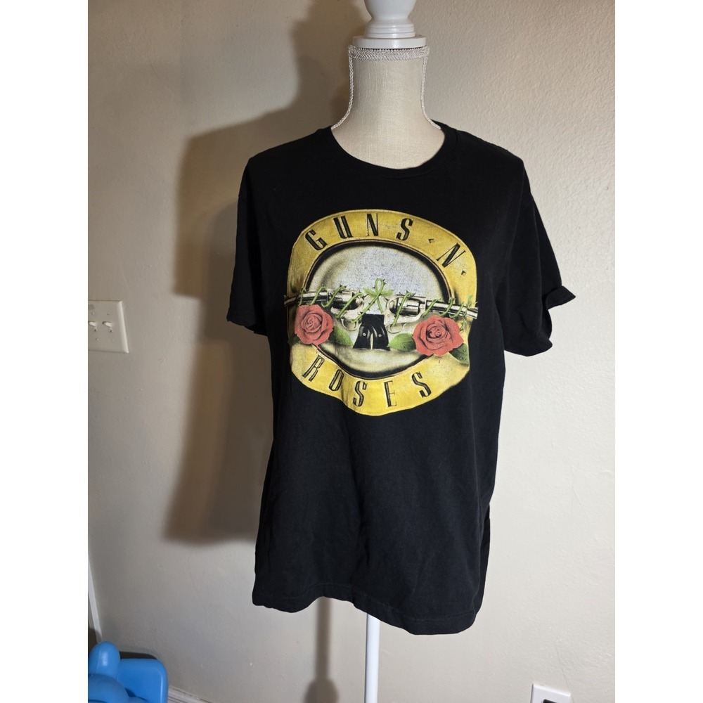 Guns N Roses Band T Shirt XL Black Classic Logo Roses Revolver Rock Tee